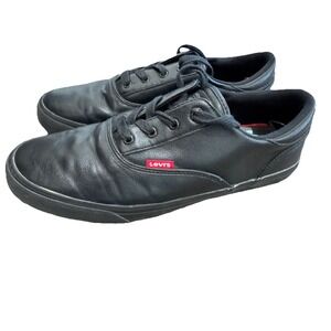 LEVI'S COMFORT CASUAL‎ BLACK LEATHER SHOES MENS SIZE 9